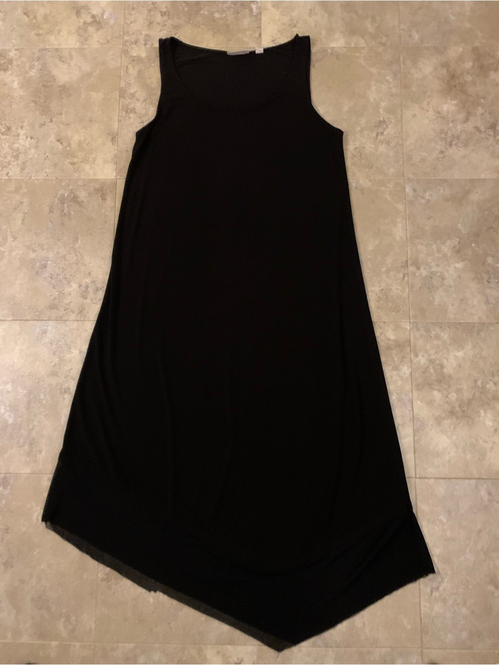 New York & Company Black Asymmetrical Tank Dress